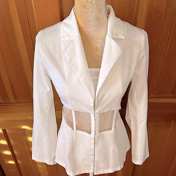 Mesh Hook and Eye Blazer Jacket - Picture 5 of 16